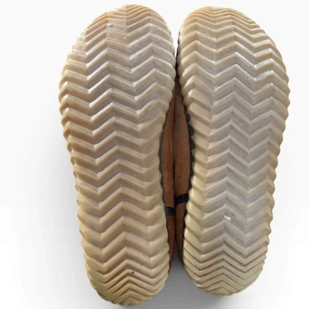 Sorel Mens Nakiska Suede Slippers British Tan Faux Fur Moccasins NM2025-242 9